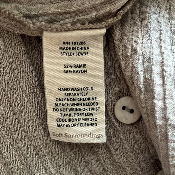 NWOT Soft Surroundings Petites Oceo Gauze Wide-Leg Pants Pebble Taupe PL - Picture 7 of 7